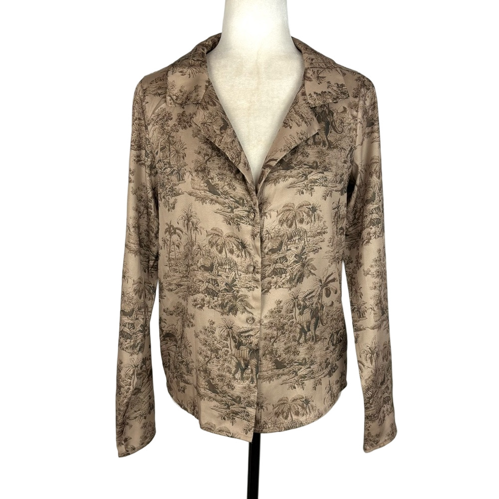 Vila brown elephant toile shirt